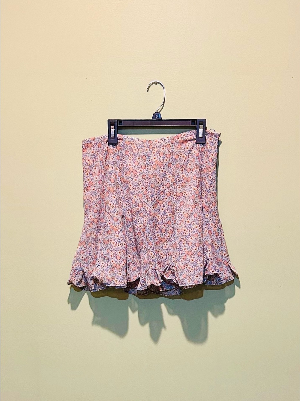 Floral Ruffle Hem Mini Skort - Peach Pink